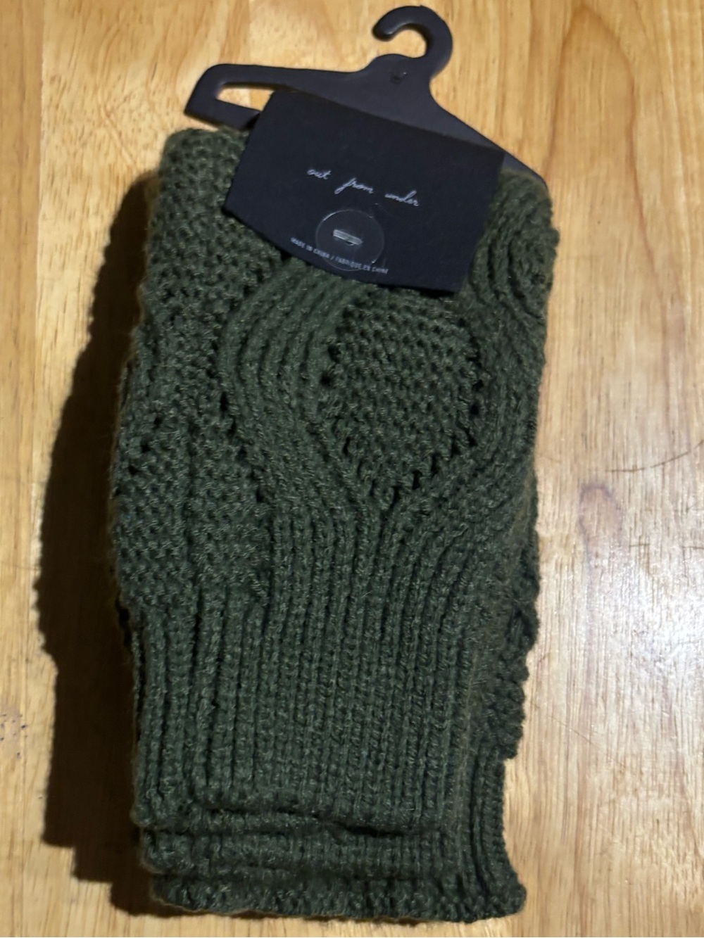 Chunky Cable Knit Leg Warmers Green Women/Girls Pile Heap Socks Sports